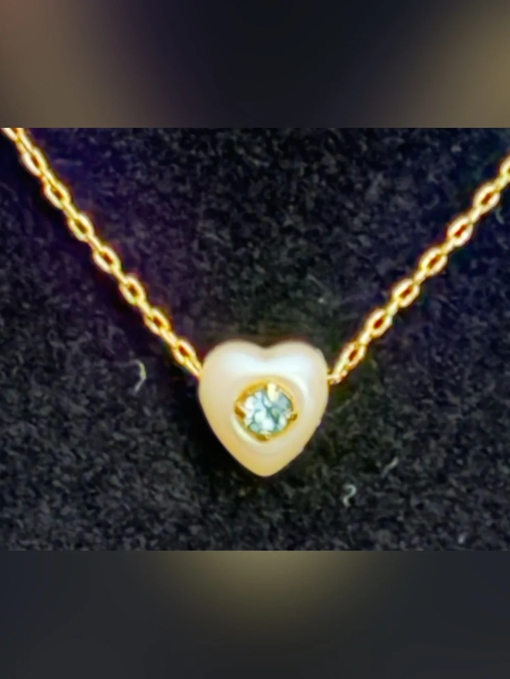 NOS Vintage 1986 Avon Loving Hearts March Birthstone Necklace Girls 15